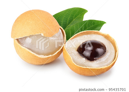 Fresh longan fruit isolated on white background close-up 95435701