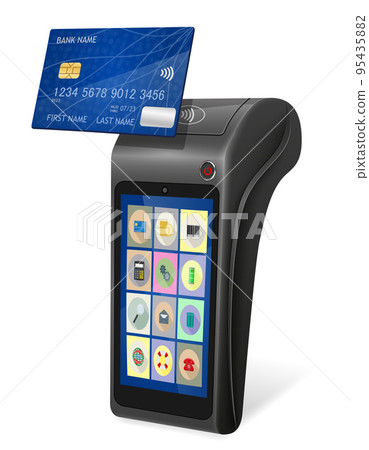 pos terminal for contactless payment for products and services vector illustration pos terminal for contactless payment for products and services vector illustration 95435882