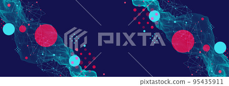 Modern science or technology abstract background. Cyberspace surface illustration. Vector. 95435911