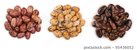 brown kidney bean isolated on white background. Top view. Flat lay brown kidney bean isolated on white background. Top view. Flat lay 95436052