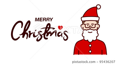 Vector illustration background material of Santa and handwritten Merry Christmas letters Vector illustration background material of Santa and handwritten Merry Christmas letters 95436207