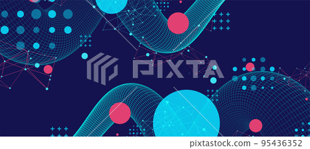 Modern science or technology art background. Vector wireframe tentacle. Modern science or technology art background. Vector wireframe tentacle. 95436352