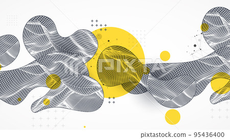 Modern science or technology spot elements. Trendy abstract background. Cyberspace surface illustration. Vector. 95436400