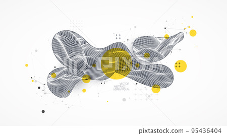 Modern science or technology spot elements. Trendy abstract background. Cyberspace surface illustration. Vector. 95436404
