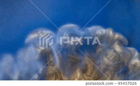 Abstract fluid acrylic painting. Marbled blue and gold abstract Ink cloud on background. Liquid marble pattern. Modern art. Abstract fluid acrylic painting. Marbled blue and gold abstract Ink cloud on background. Liquid marble pattern. Modern art. 95437026