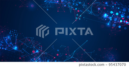 Abstract polygonal vector background with connecting dots and lines. Plexus effect digital data visualization. Abstract polygonal vector background with connecting dots and lines. Plexus effect digital data visualization. 95437070