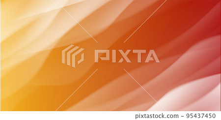 Abstract background with transperent foggy diagonal waves, red to orange gradient 95437450