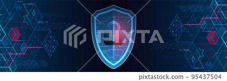 Technological abstract background on the topic of information protection and computer security. Technological abstract background on the topic of information protection and computer security. 95437504