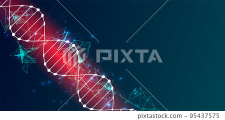 Abstract futuristic background for design works.Science template, wallpaper or banner with a DNA molecules. 95437575