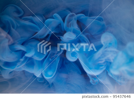 Abstract fluid acrylic painting. Marbled white abstract Ink cloud on blue background. Liquid marble pattern. Modern art. Abstract fluid acrylic painting. Marbled white abstract Ink cloud on blue background. Liquid marble pattern. Modern art. 95437646