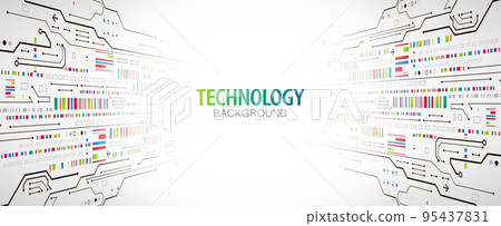 Vector perspective illustration, Hi-tech digital technology and engineering background 95437831