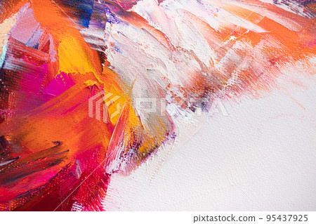 Multicolored texture painting. Abstract art background. oil on canvas. Concept of the modern school of art. Multicolored texture painting. Abstract art background. oil on canvas. Concept of the modern school of art. 95437925