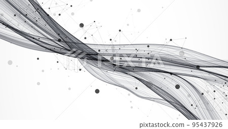 Abstract flowing wave lines. Design element for technology, science, modern concept. Abstract flowing wave lines. Design element for technology, science, modern concept. 95437926