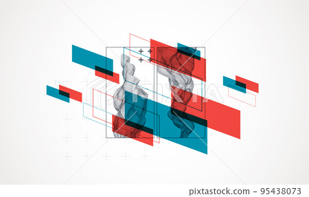 Modern science or technology elements. Trendy abstract background. Surface illustration. Vector. Modern science or technology elements. Trendy abstract background. Surface illustration. Vector. 95438073