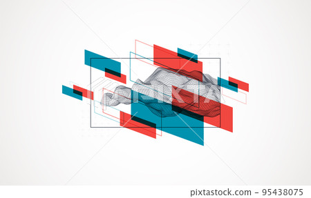 Modern science or technology elements. Trendy abstract background. Surface illustration. Vector. Modern science or technology elements. Trendy abstract background. Surface illustration. Vector. 95438075