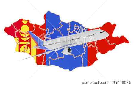 Flights to Mongolia, travel concept. 3D rendering 95438076