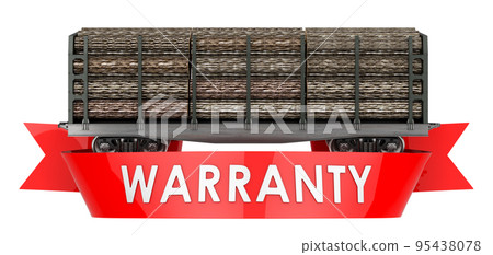 Freight wagon with wooden logs warranty concept. 3D rendering Freight wagon with wooden logs warranty concept. 3D rendering 95438078