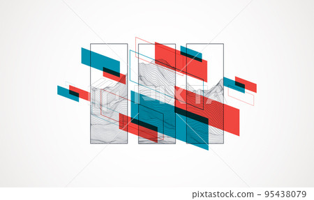 Modern science or technology elements. Trendy abstract background. Surface illustration. Vector. Modern science or technology elements. Trendy abstract background. Surface illustration. Vector. 95438079