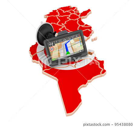 GPS navigation in Tunisia, 3D rendering GPS navigation in Tunisia, 3D rendering 95438080