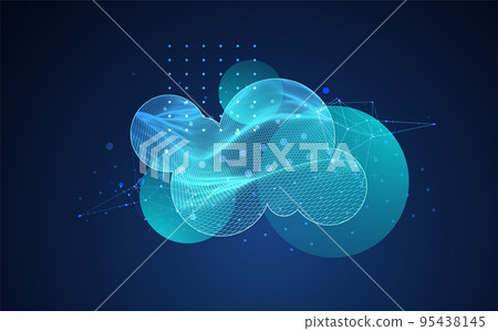 Modern science or technology abstract background. Wireframe spot surface illustration. Vector. Modern science or technology abstract background. Wireframe spot surface illustration. Vector. 95438145