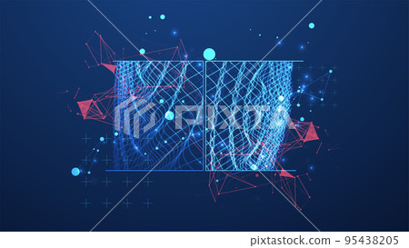 Abstract background. Water wave texture in the middle of the square. 95438205