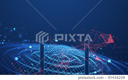 Abstract background. Water wave texture in the middle of the square. 95438209