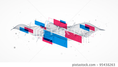 The abstract wave is made in a frame style. Template for science and technology presentation. The abstract wave is made in a frame style. Template for science and technology presentation. 95438263