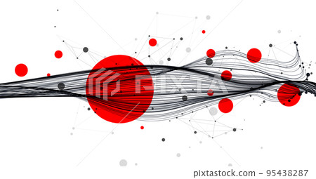 Abstract flowing wave lines. Design element for technology, science, modern concept. 95438287