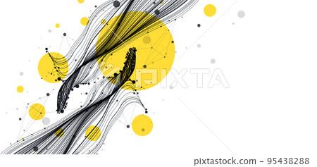 Abstract flowing wave lines. Design element for technology, science, modern concept. Abstract flowing wave lines. Design element for technology, science, modern concept. 95438288
