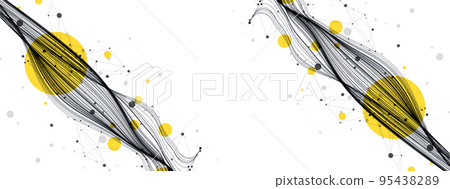Abstract flowing wave lines. Design element for technology, science, modern concept. Abstract flowing wave lines. Design element for technology, science, modern concept. 95438289