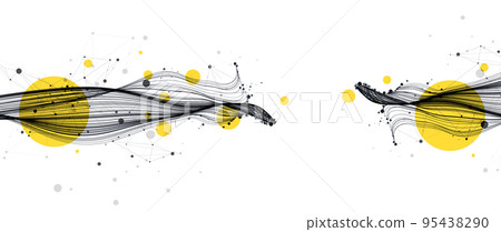 Abstract flowing wave lines. Design element for technology, science, modern concept. Abstract flowing wave lines. Design element for technology, science, modern concept. 95438290