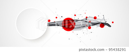 Abstract flowing wave lines. Design element for technology, science, modern concept. Abstract flowing wave lines. Design element for technology, science, modern concept. 95438291