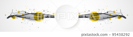 Abstract flowing wave lines. Design element for technology, science, modern concept. Abstract flowing wave lines. Design element for technology, science, modern concept. 95438292
