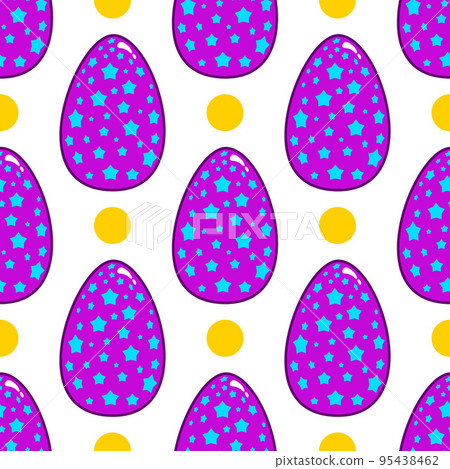 Seamless pattern with vector cartoon Easter eggs 95438462