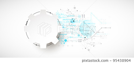 Abstract technology concept. Circuit board, high computer color background. Vector illustration with space for content, web - template, business tech presentation. 95438904