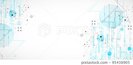 Abstract technology concept. Circuit board, high computer color background. Vector illustration with space for content, web - template, business tech presentation. 95438905