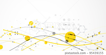 Science template. Background with lines of different colors with abstract elements. Vector illustration 95439155