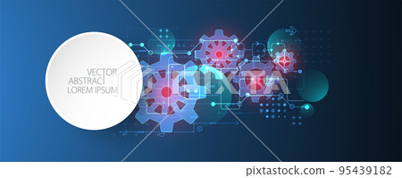 Abstract technological background with glowing cogwheels. Vector Abstract technological background with glowing cogwheels. Vector 95439182