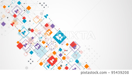 Social media vector background. Communication concept. 95439208