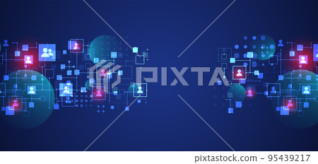 Social media vector background. Communication concept. 95439217