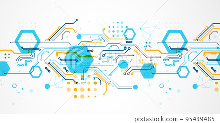 bstract technology concept. Circuit board, high computer color background. Vector illustration with space for content, web - template, business tech presentation. bstract technology concept. Circuit board, high computer color background. Vector illustration with space for content, web - template, business tech presentation. 95439485