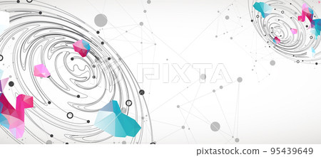 Colorful abstract swirling background with dots and geometric objects. Colorful abstract swirling background with dots and geometric objects. 95439649