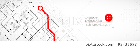 Abstract technology concept. Circuit board, high computer background. Vector illustration with space for content, web - template, business tech presentation. 95439658