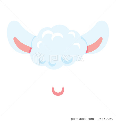 Sheep lamb ear color on a white background. Vector illustration 95439969