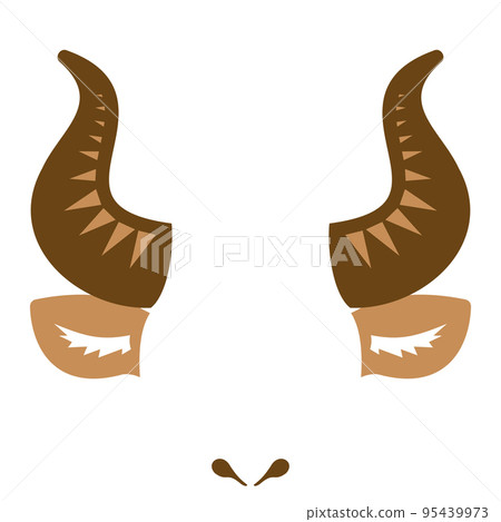 Bull horn ear color on a white background. Vector illustration Bull horn ear color on a white background. Vector illustration 95439973