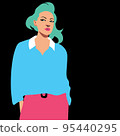 Beautiful young attractive girl. Cartoon flat simple vector illustration 95440295