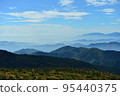Autumn high sky and mountain surface starting to change color (Zao) 95440375