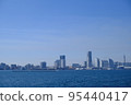 Yokohama Minato Mirai 21 seen from the sea 95440417