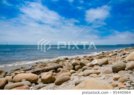 Big stones on a beach Big stones on a beach 95440964