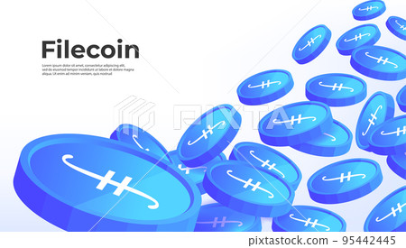 Filecoin (FIL) cryptocurrency concept banner background. Filecoin (FIL) cryptocurrency concept banner background. 95442445